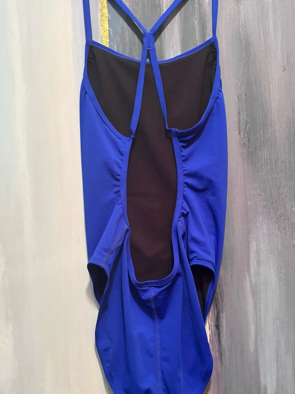 adidas Royal Blue One Piece Swimsuit EU 40 US M Training Lap Swim Athletic Y Bac